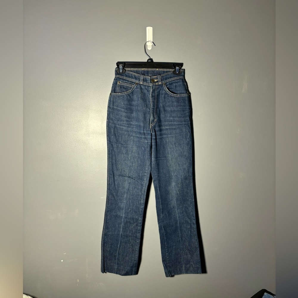 Vintage 1970s Embroidered Oscar De La Renta Jeans Size 24